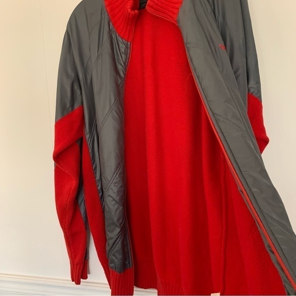 Adidas Y2K Icebreaker Gray Quilted Red Knit Bomber Training Varsity Jacket Sz L - Picture 6 of 10